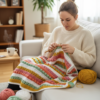 Create a beautiful colorful crochet blanket with this easy-to-follow crochet blanket pattern PDF, designed for beginners and intermediate crocheters.